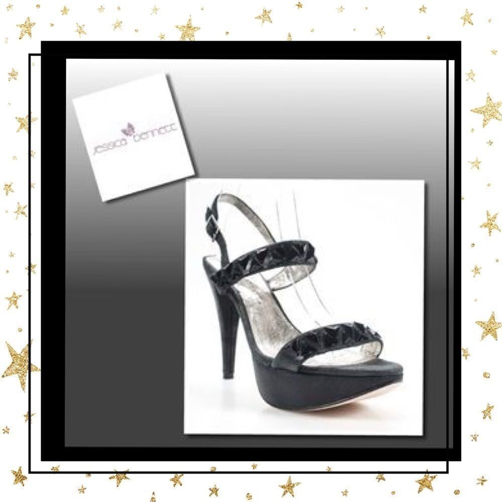Jessica Bennett Black Leather Rocket Pumps 8 8M